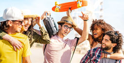 Friends having fun on spring break.