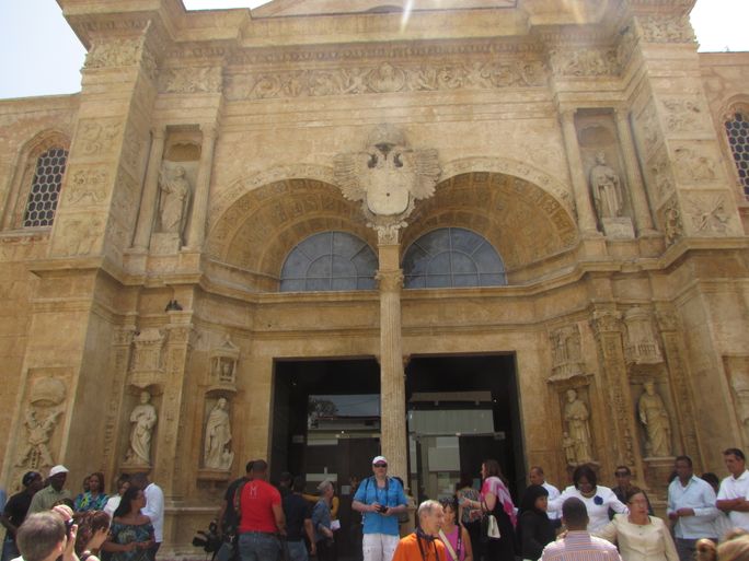 Travelers in Santo Domingo historic center city