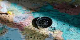 map with compass