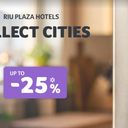 Travel with up to 25% Discount at the RIU Plaza Hotels