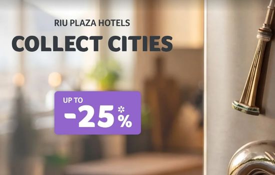 Travel with up to 25% Discount at the RIU Plaza Hotels