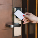 Hotel room key card.