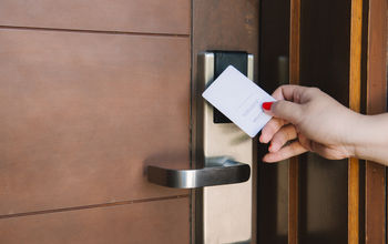 Hotel room key card.