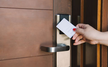 Hotel room key card.