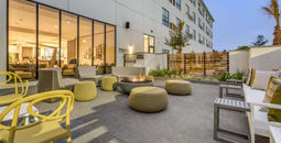Patio area at the Cambria Hotel Sonoma Wine Country.
