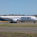 WestJet on the runway (at Fiumicino)
