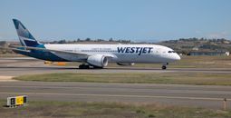 WestJet on the runway (at Fiumicino)