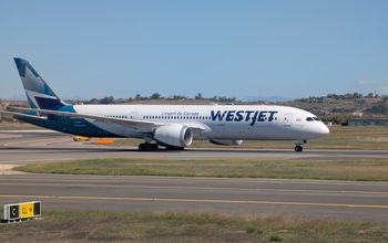 WestJet on the runway (at Fiumicino)