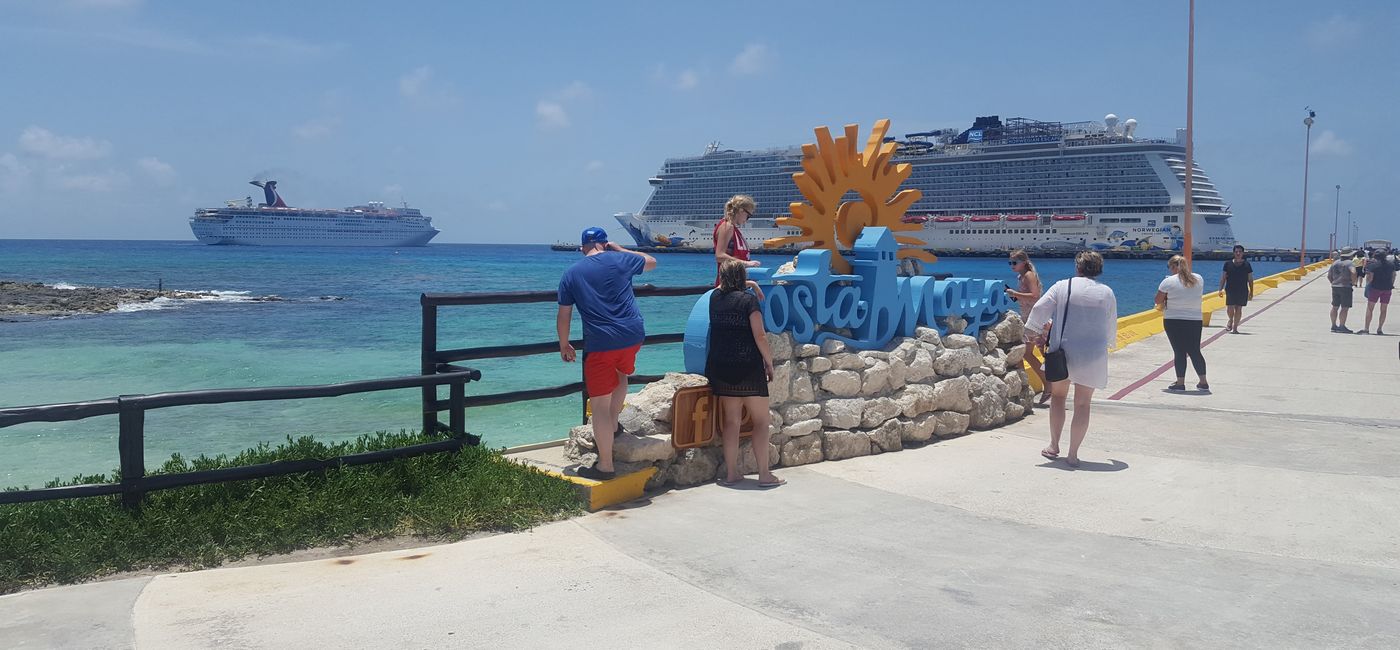 Image: Cruise ships in Costa Maya, Mexico. (Photo Credit: Brian Major)