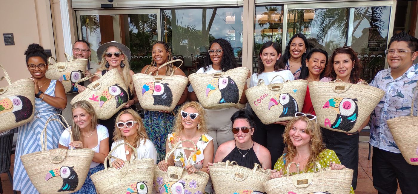Image: Visiting travel advisors and influencers at the Grand Fiesta Americana Coral Beach (Photo Credit: Greg Custer)