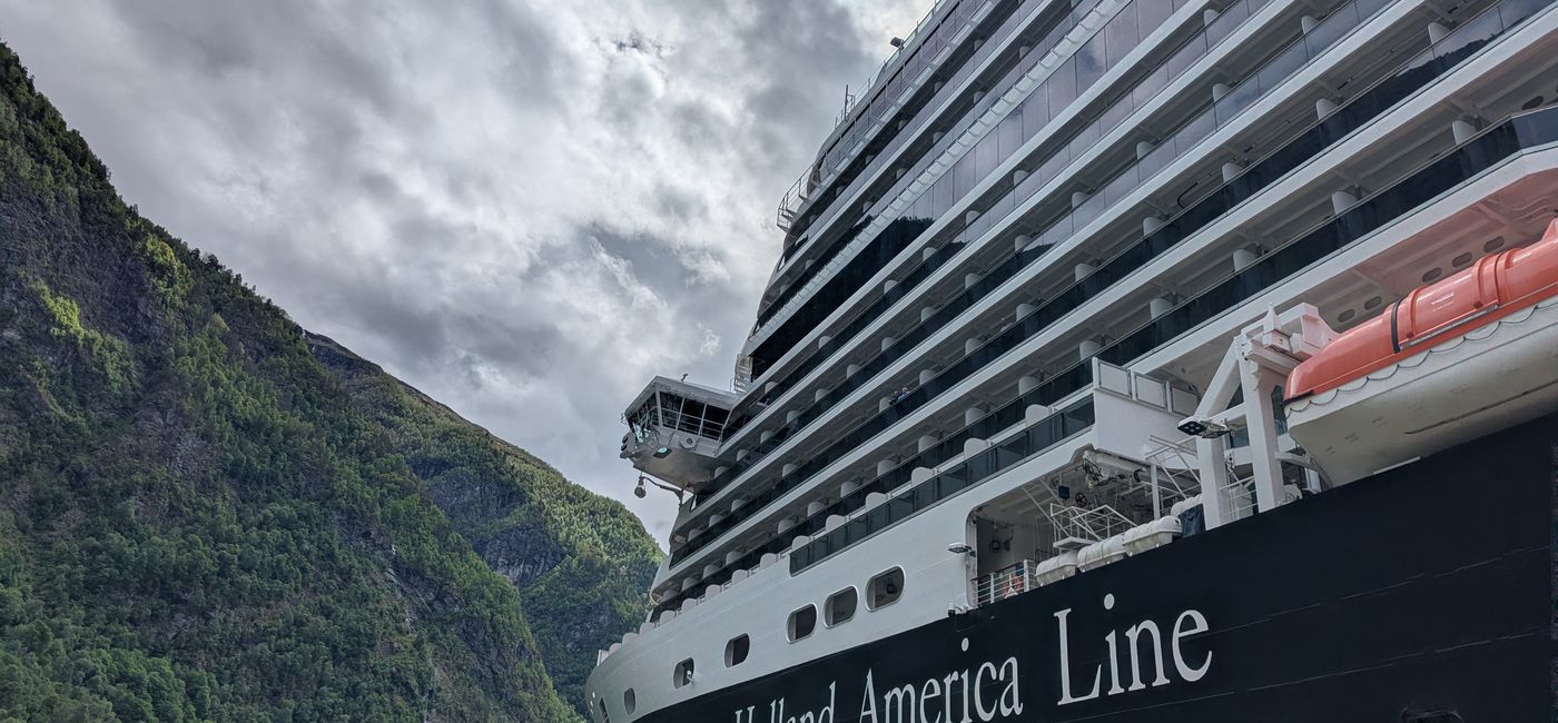 Image: Holland America Rotterdam cruise ship docked in Norway (Photo Credit: Lauren Bowman)