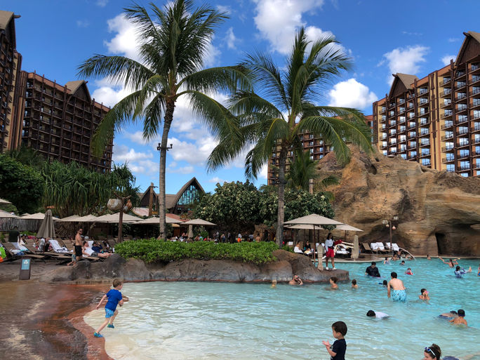 Zero entry Waikolohe pool at Disney's Aulani Resort