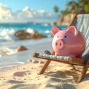 Piggy bank, travel savings, money for travel