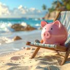 Piggy bank, travel savings, money for travel