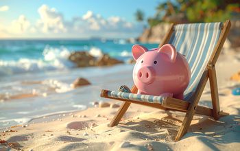 Piggy bank, travel savings, money for travel