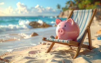 Piggy bank, travel savings, money for travel