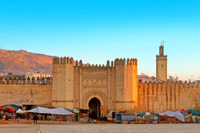 Gate to ancient medina of Fez, Morocco. Gate to ancient medina of Fez, Morocco.