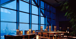 Hotel bar with views of Tokyo and interior trees