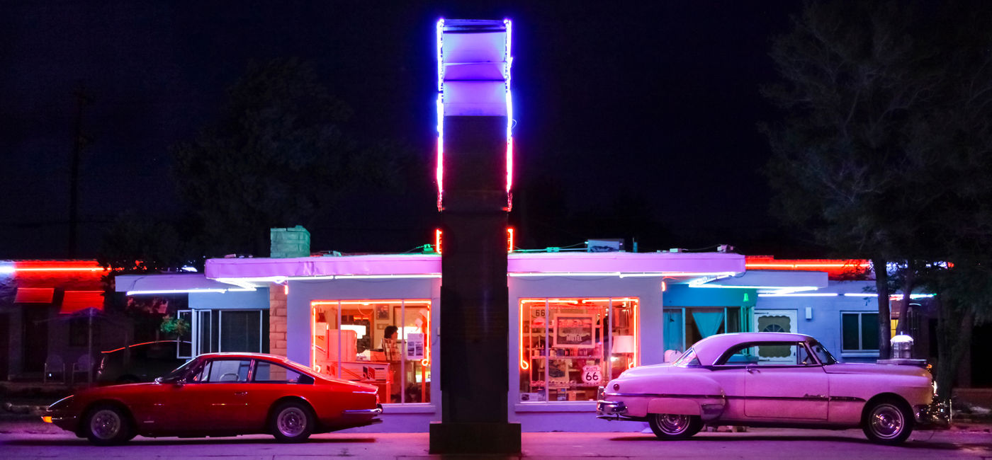 Image: Blue Swallow Motel in Tucumcari, New Mexico. (Photo Credit: Adobe/Danita Delimont)