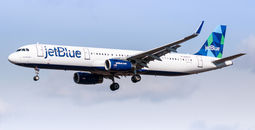 JetBlue Airbus A321-200 landing at JFK Airport