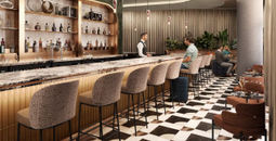 Rendering of bar in Amex's Sidecar Lounge