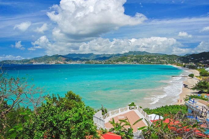 Grand Anse Bay on the island of Grenada, Lesser Antilles.