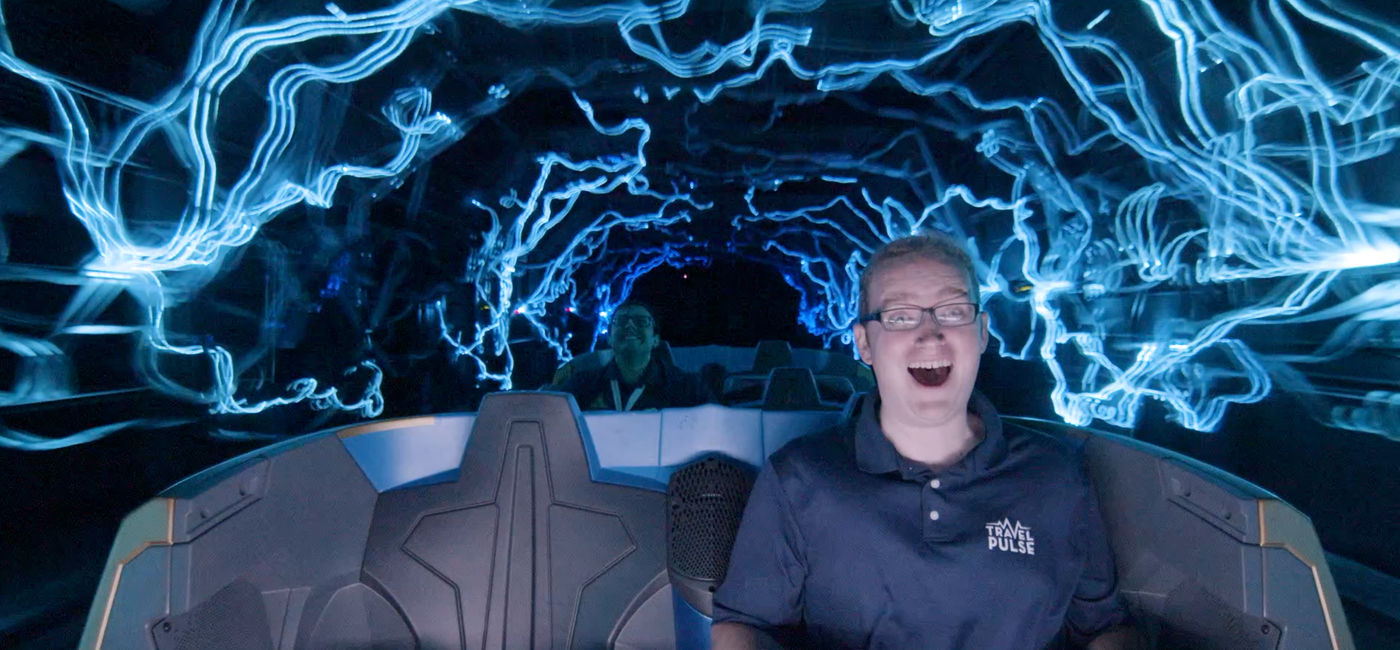 Image: TravelPulse Executive Editor Eric Bowman rides the new Guardians of the Galaxy: Cosmic Rewind roller coaster at EPCOT (Eric Bowman)