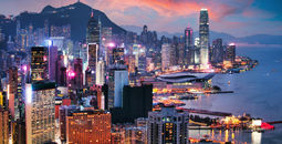 View of Hong Kong at sunset