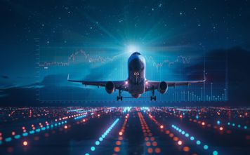 Plane chart graphic, stock, graphs, money, flight, air travel,