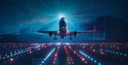 Plane chart graphic, stock, graphs, money, flight, air travel,