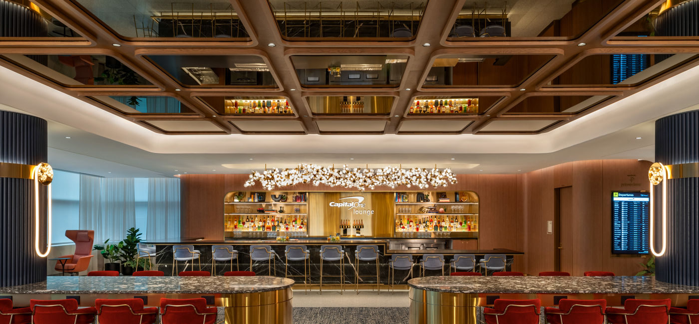 Image: Bar area of Capital One's JFK Flagship Lounge (Photo Credit: Courtesy Capital One)