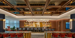 Bar area of Capital One's JFK Flagship Lounge