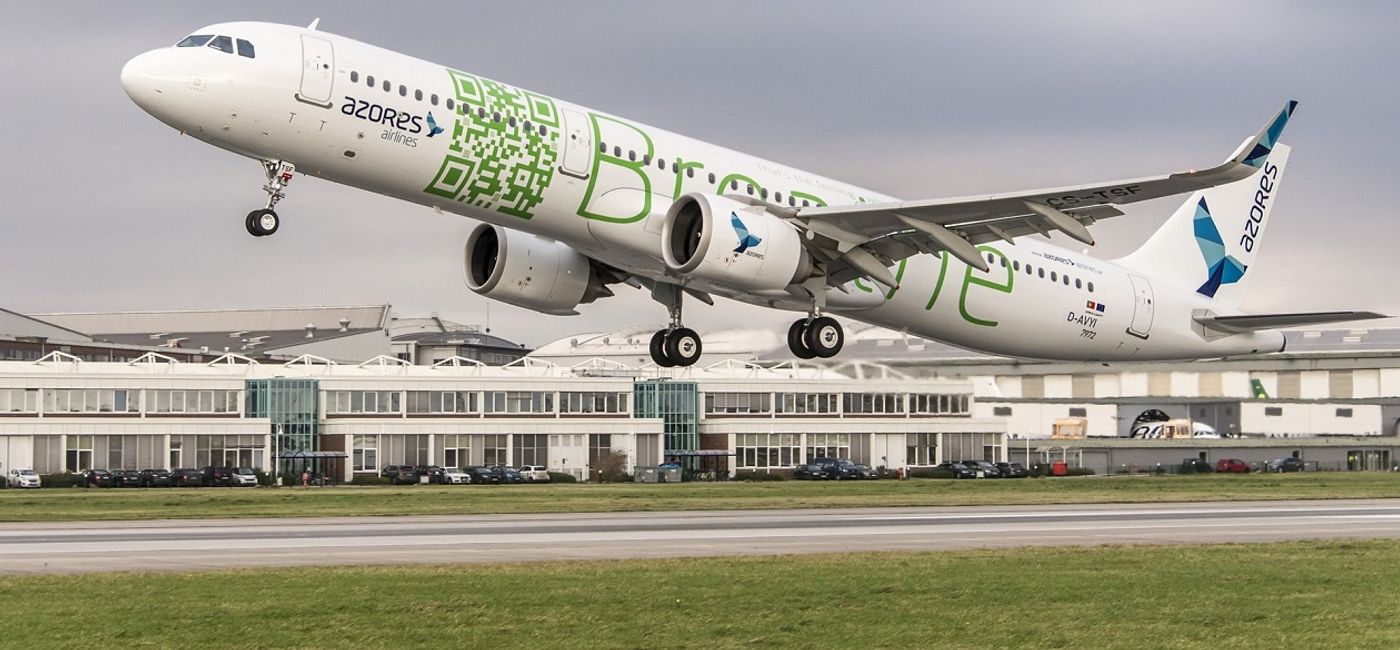 Image: PHOTO: An Azores Airlines A321neo on takeoff. (Photo courtesy of Azores Airlines)