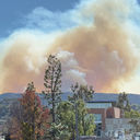 View of the Palisades fire on January 10, 2025