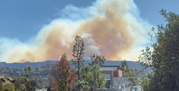 View of the Palisades fire on January 10, 2025