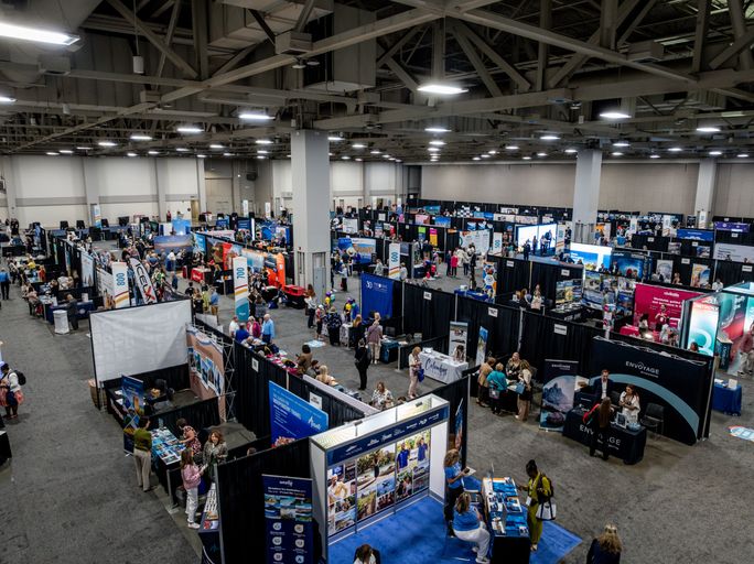 Trade show floor at 2025 ASTA Travel Advisor Conference