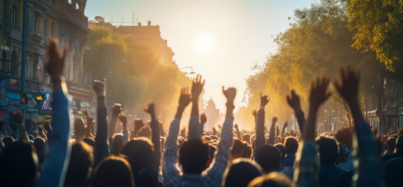 Image: People rallying at a street protest. (Photo Credit: Adobe Stock/Hero Design (generated with AI))