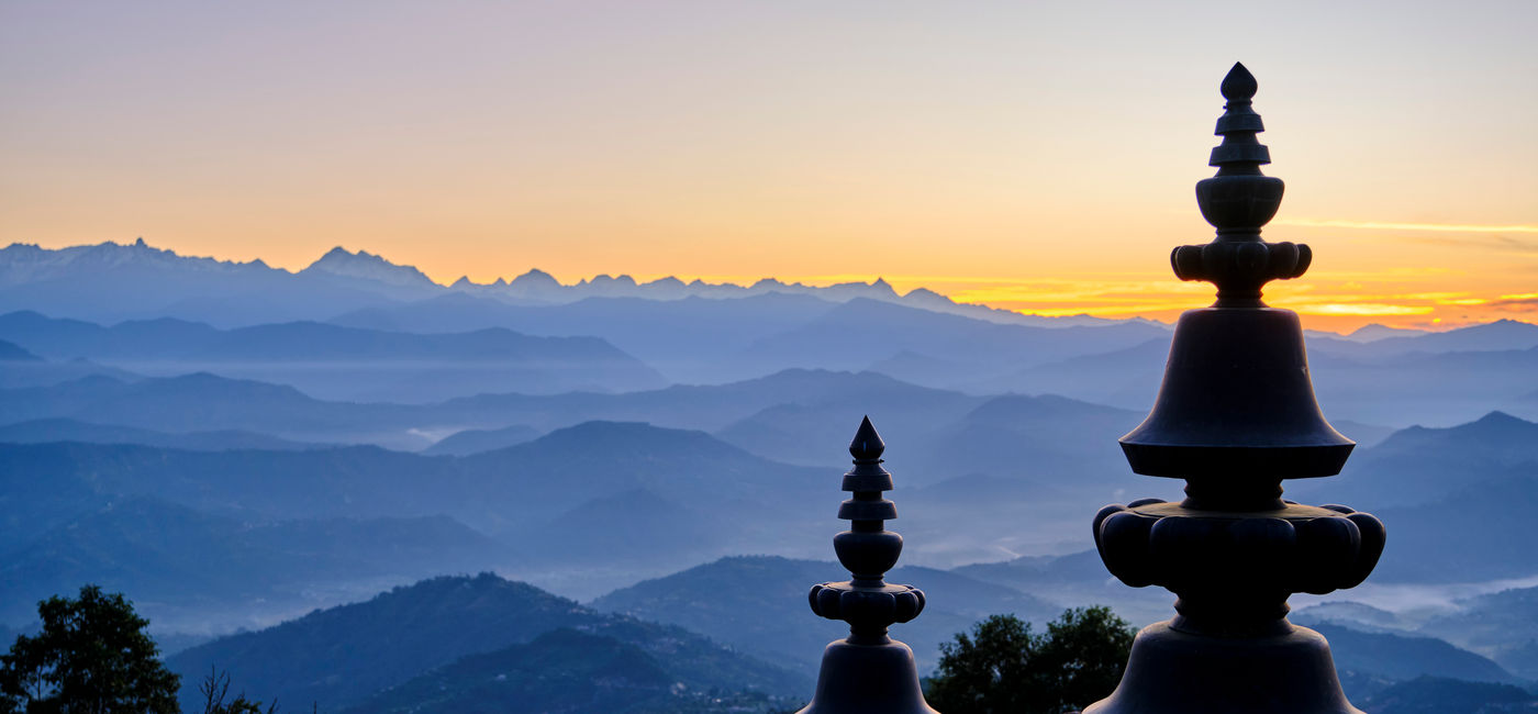 Image: Nepal in silhouette. (Photo Credit: Contiki)