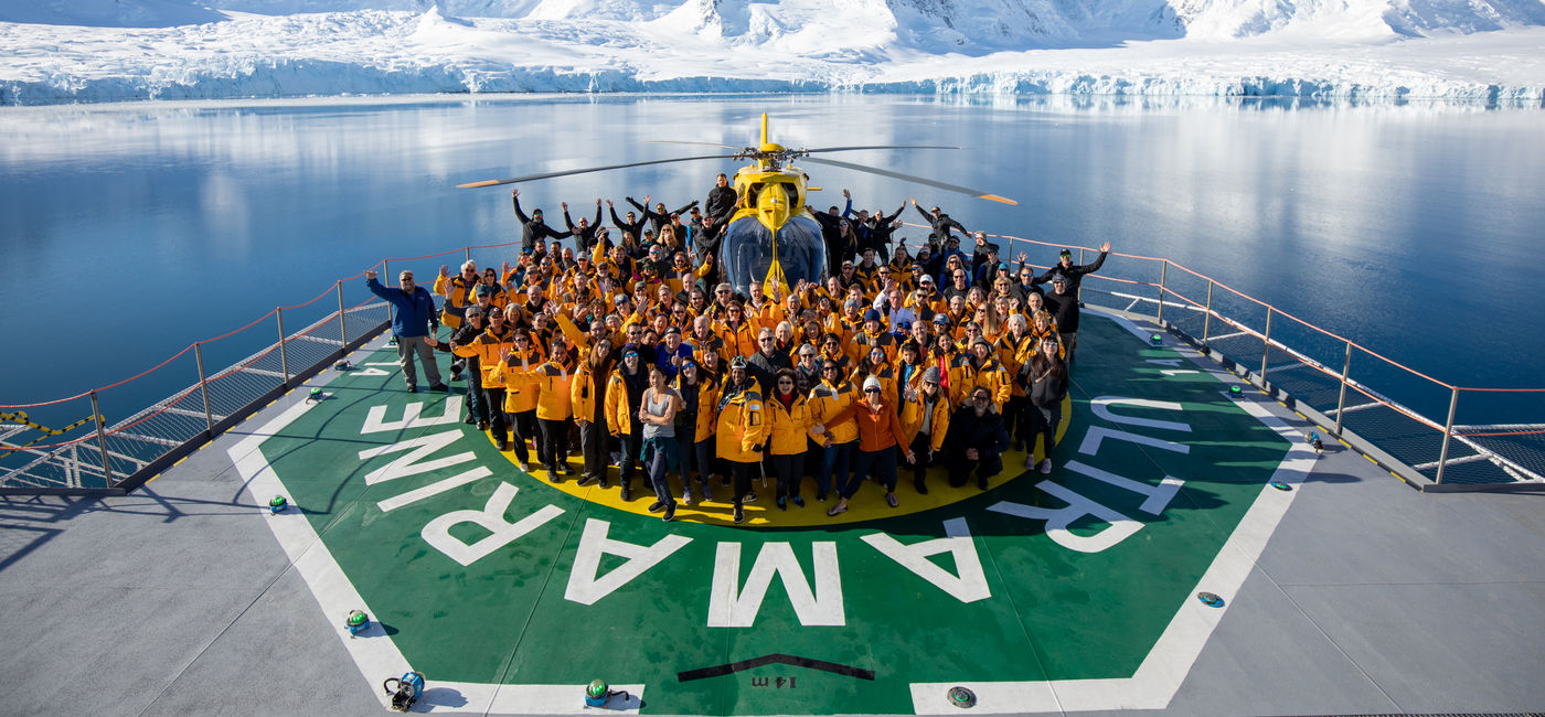 Image: Group in Antarctica with Quark Expeditions (Photo Credit: Quark Expeditions/Michelle Sole)