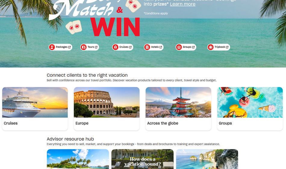 Air Canada Vacations Advisor Connect