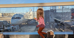 Children at airport, kids, child, air travel