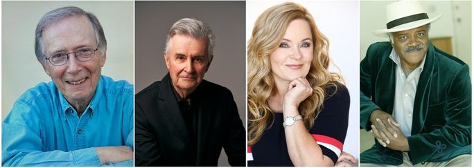 Mitglieder der Originalbesetzung ergänzen das Special von Princess Cruises "Das Liebesboot" Segeln. (von links nach rechts) Bernie Kopell (Doc); Fred Grandy (Gopher); Jill Whelan (Vicki Stubing); Ted Lange (Isaac)
