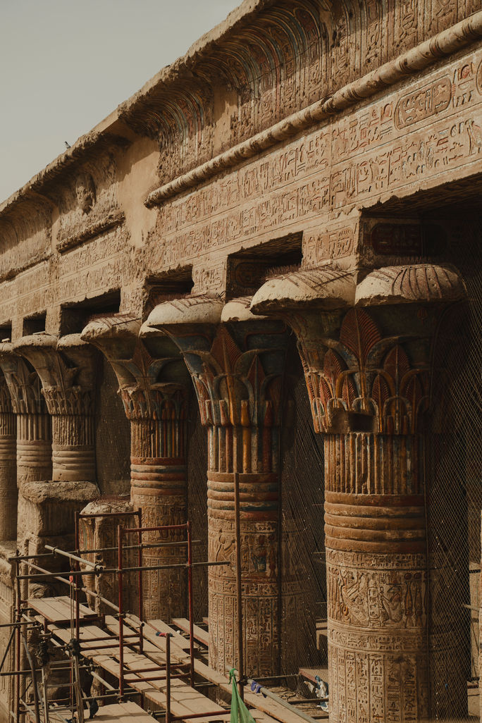 Exterior columns at the Temple of Esna, Egypt.