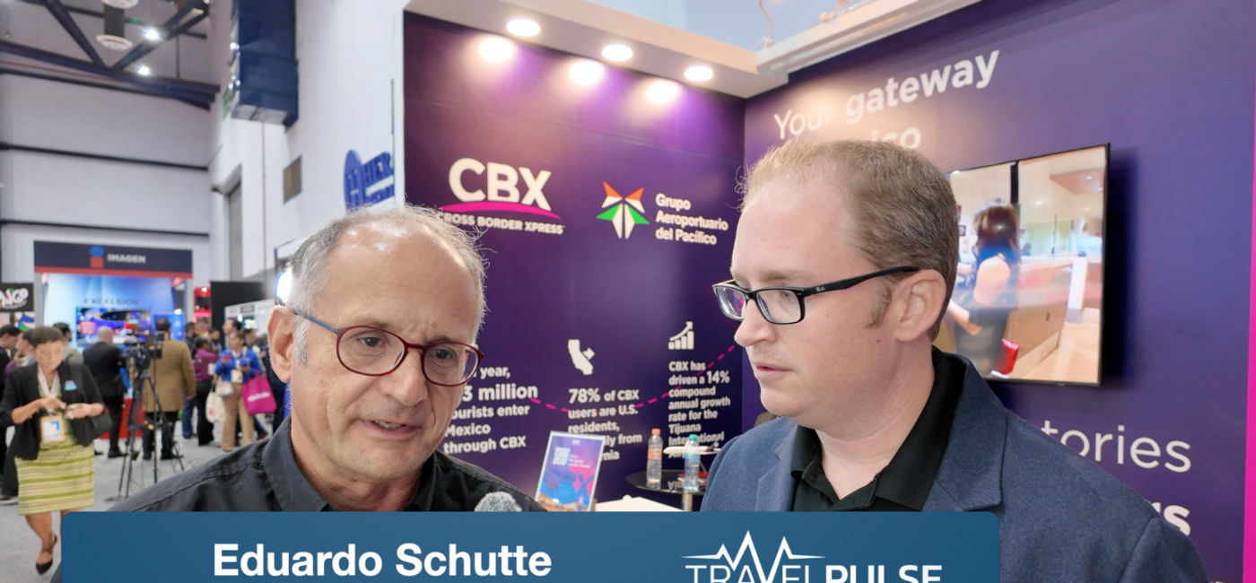 Photo: Eric Bowman interviews Eduardo Schutte, CBX Chief Commercial Officer (Photo Credit: Eric Bowman)