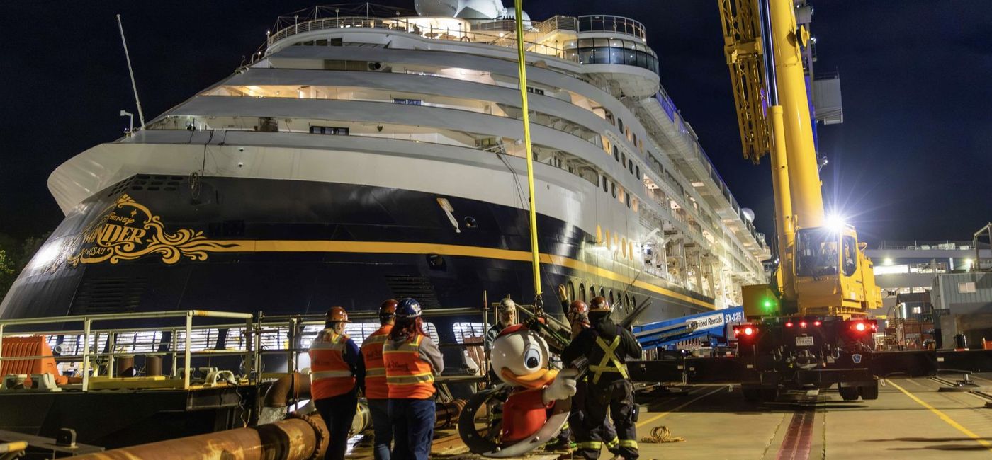 Image: Disney Wonder in drydock (Photo Credit: Disney Cruise Line)