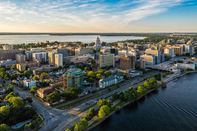 Aerial view of Madison, Wisconsin