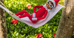 The Elf on the Shelf, Scout Elf, hammock, tropical, vacations, Beaches Resorts, holidays, seasons, Christmas, festive