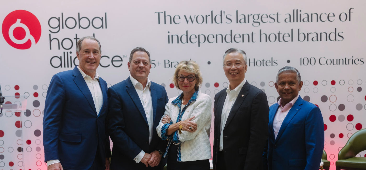 Image: La table ronde des PDG de la GHA, avec notamment Chris Hartley (PDG de la GHA), Barbara Muckermann (PDG du groupe Kempinski Hotels) et Choe Peng Sum (PDG de Pan Pacific Hotels Group) (Source: Global Hotel Alliance)