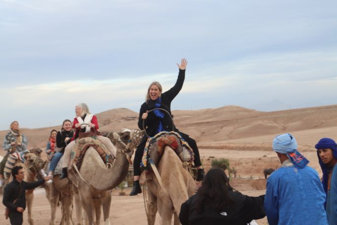 Riding a camel in Morocco Riding a camel in Morocco