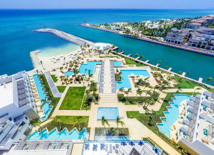 Aerial view of the TRS Cap Cana Hotel. Palladium Hotel Group, TRS hotels, TRS Cap Cana